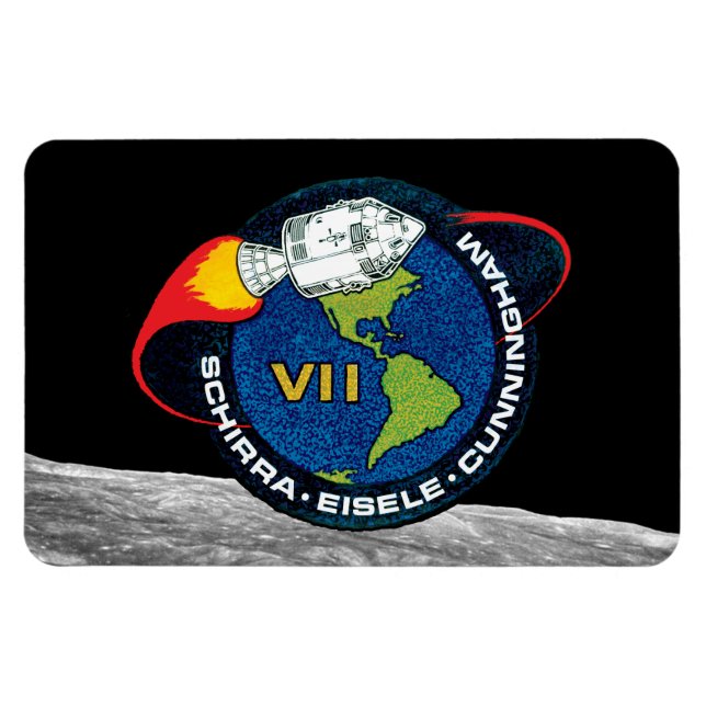 Magnet Flexible Logo de patchs de mission Apollo 7 NASA (Horizontal)