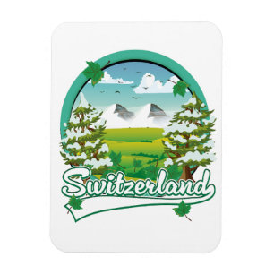 Magnet Flexible Logo de voyage rétro Suisse