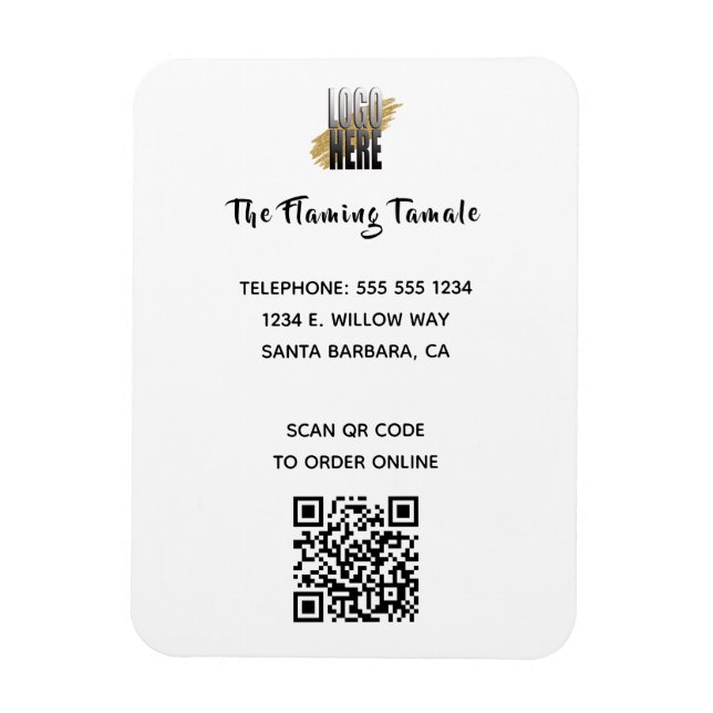 Magnet Flexible Logo d'entreprise moderne QR Code promu (Vertical)