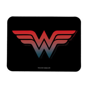 Magnet Flexible Logo du dégradé bleu rouge de Wonoman