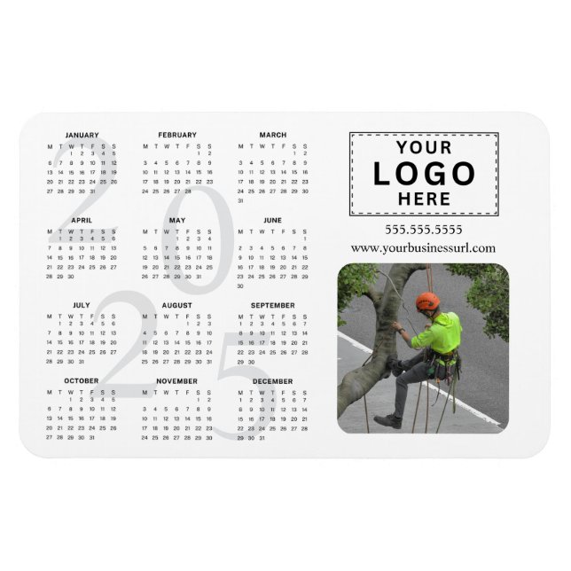 Magnet Flexible Logo Photo mensuelle Calendrier 2025 (Horizontal)