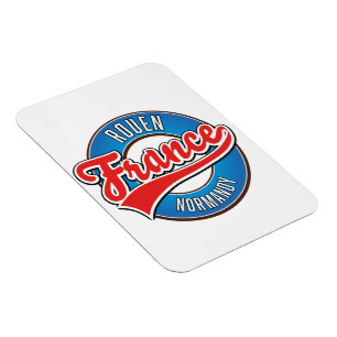 Magnet Flexible Logo rétro de Rouen Normandie France