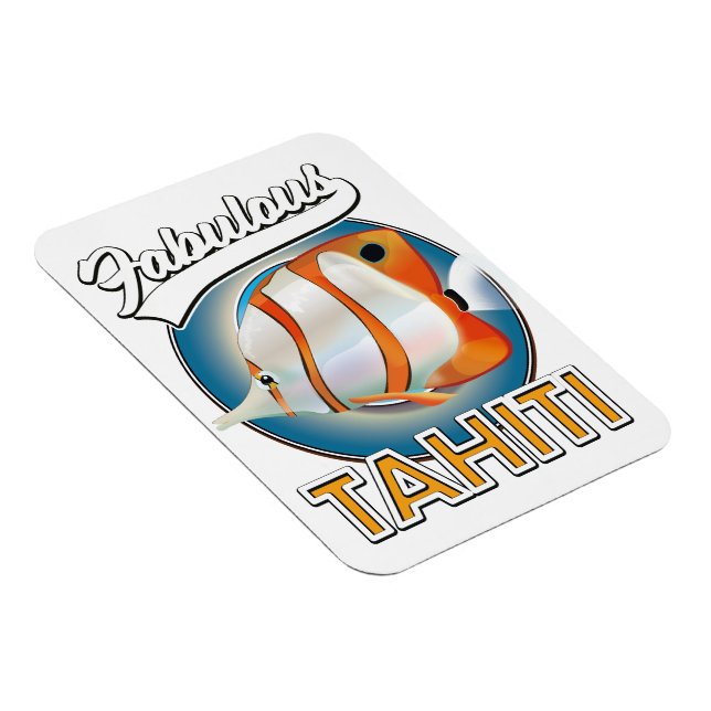 Magnet Flexible logo rétro fabuleux de Tahiti (Côté Droit)