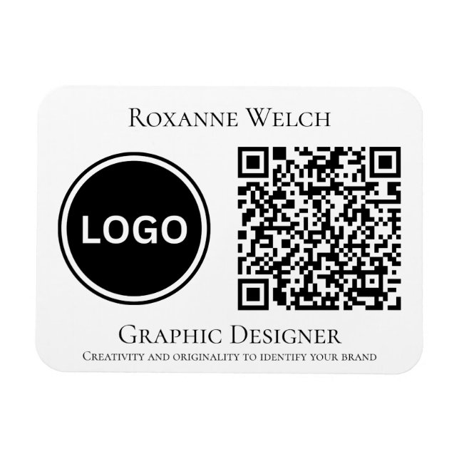 Magnet Flexible Logo Rond Code QR Entreprise Flexible (Horizontal)