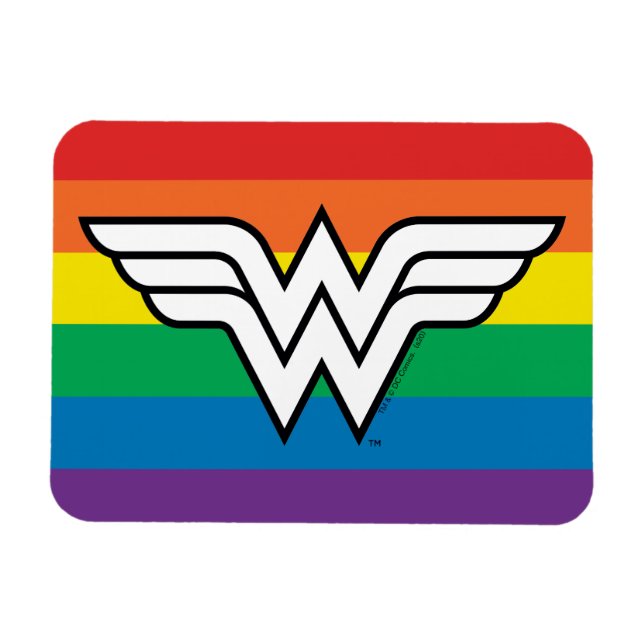Magnet Flexible Logo Wonder Woman Rainbow (Horizontal)