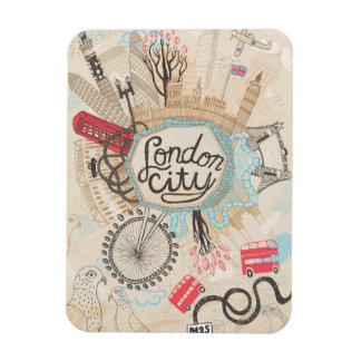 Magnet Flexible London City Doodle Art