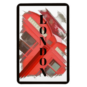 Magnet Flexible Londres Angleterre Retro Red Phone Booth