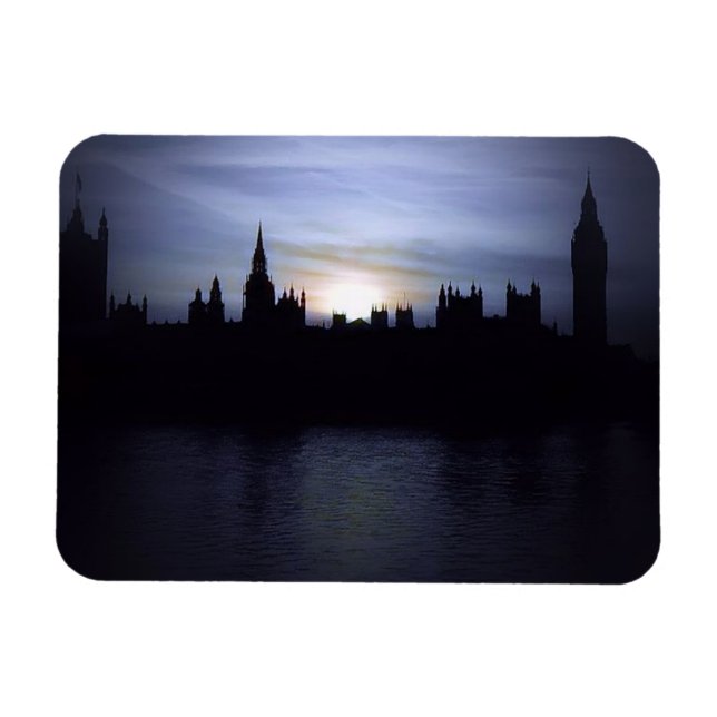Magnet Flexible Londres-Big Ben Elizabeth Tower-Sunset-Magnet (Horizontal)