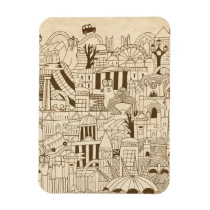 Magnet Flexible Londres tirée par la main sur le vieux papier