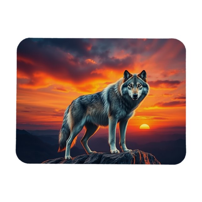 Magnet Flexible Lone Wolf at Sunset (Horizontal)
