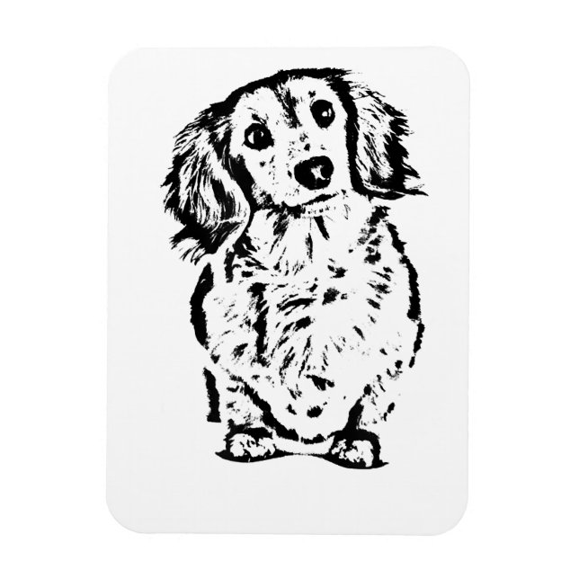 Magnet Flexible Longue Cheveux Dachshund Amant Cadeau Doxie Maman  (Vertical)