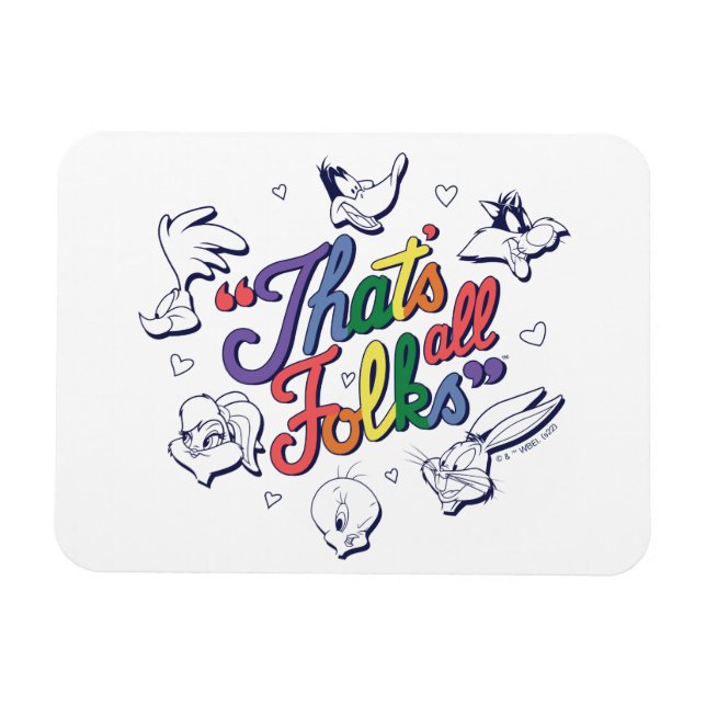 Magnet Flexible LOONEY TUNES™ - That's All Folks ! Pride Badge (Horizontal)