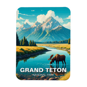Magnet Flexible L'orignal dans le parc national de Grand Teton