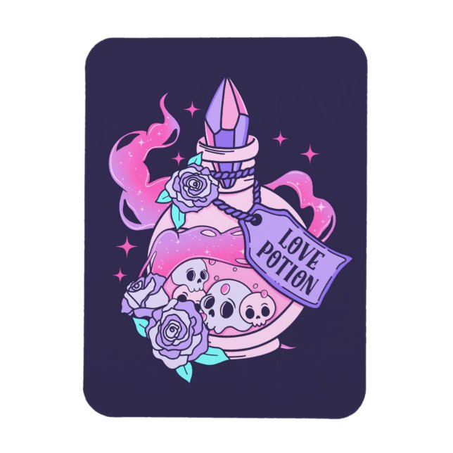 Magnet Flexible Lotion Potion mignonne Pink Halloween Potion Boute (Vertical)