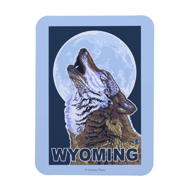 Magnet Flexible Loup gris HowlingWyoming (Vertical)