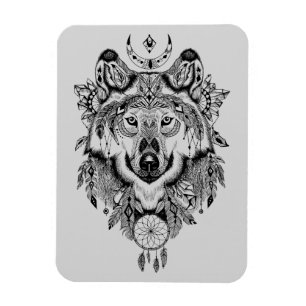 Magnet Flexible Loup tribal indien