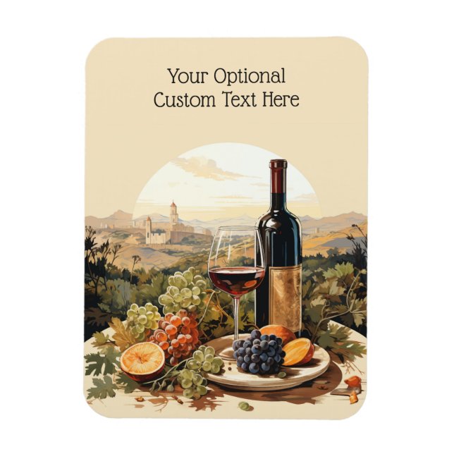 Magnet Flexible Louveur de vin de texte personnalisé (Vertical)