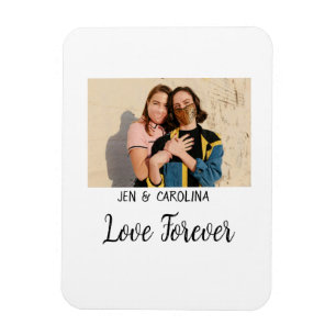 Magnet Flexible Love Forever LGbtq couple fierté ajouter nom photo