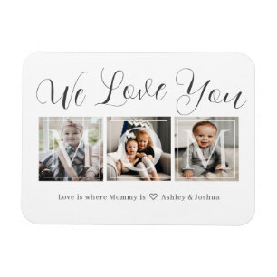 Magnet Flexible Love You Mom Photo Collage