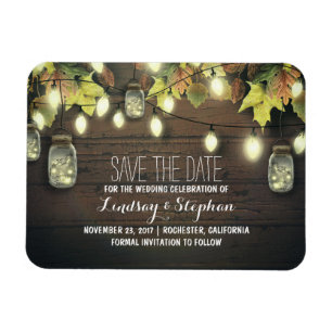 Magnet Flexible lucioles blanches mason jarres enregistrer la date