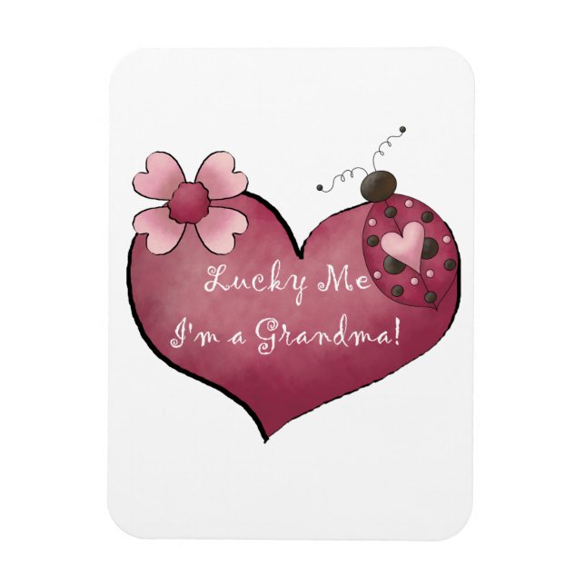 Magnet Flexible Lucky Me Je suis un cadeau de grand-mère (Vertical)