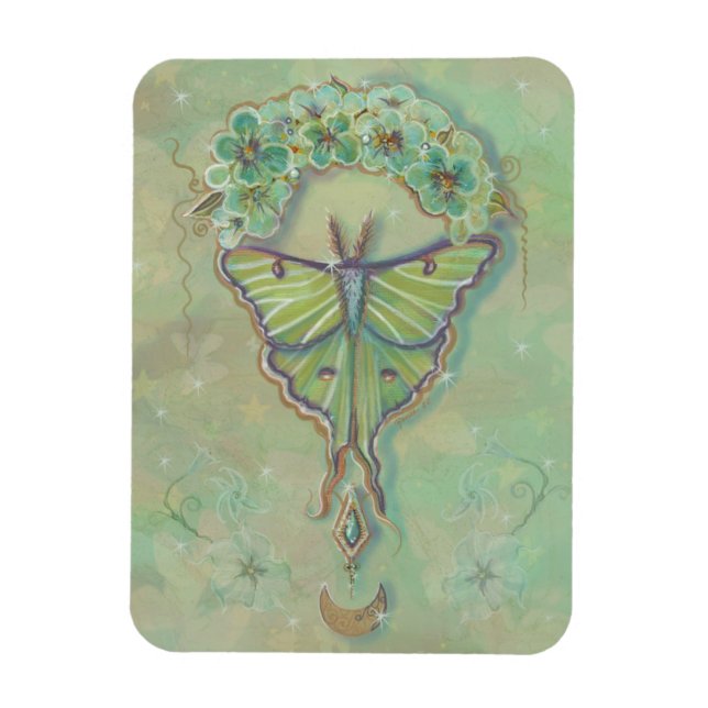 Magnet Flexible Luna Moth moon design par Renee Lavoie (Vertical)