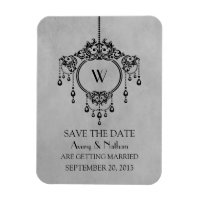 Lustre Vintage gris Enregistrer l'aimant Date