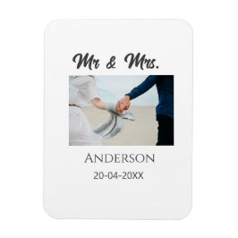 Magnet Flexible M. & Mme ajouter nom de famille date année mariage