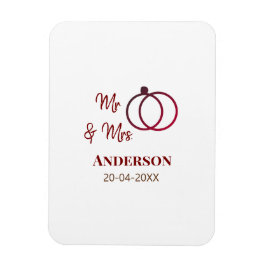 Magnet Flexible M. & Mme ajouter nom de famille date année mariage