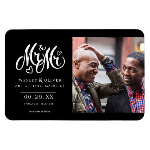 Magnet Flexible M. & Mr Script - Enregistrer la date avec la photo