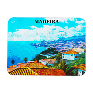 Magnet Flexible Madeira Portugal Panorama Illustration