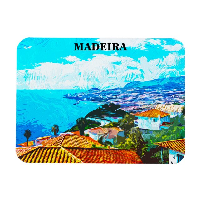 Magnet Flexible Madeira Portugal Panorama Illustration (Horizontal)