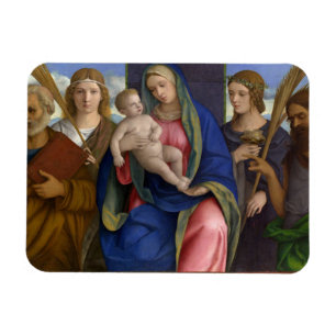 Magnet Flexible Madonna et enfant avec des saints