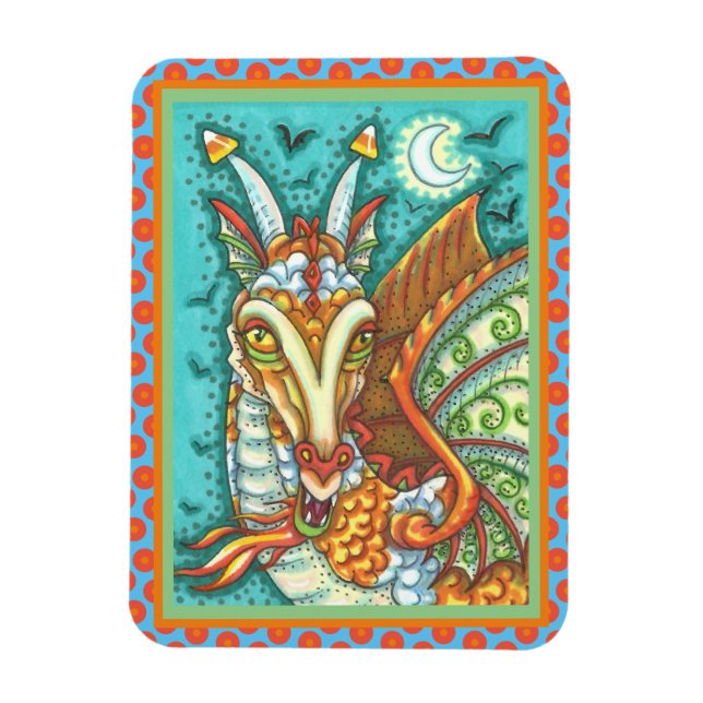 MAGNET FLEXIBLE MAGIC CANDY CORN DRAGON, IMAGINAIRE HALLOWEEN (Vertical)