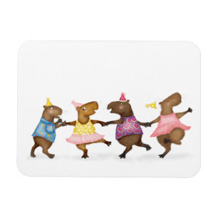 Magnet Flexible Magnat de célébration de capybaras dansantes migno