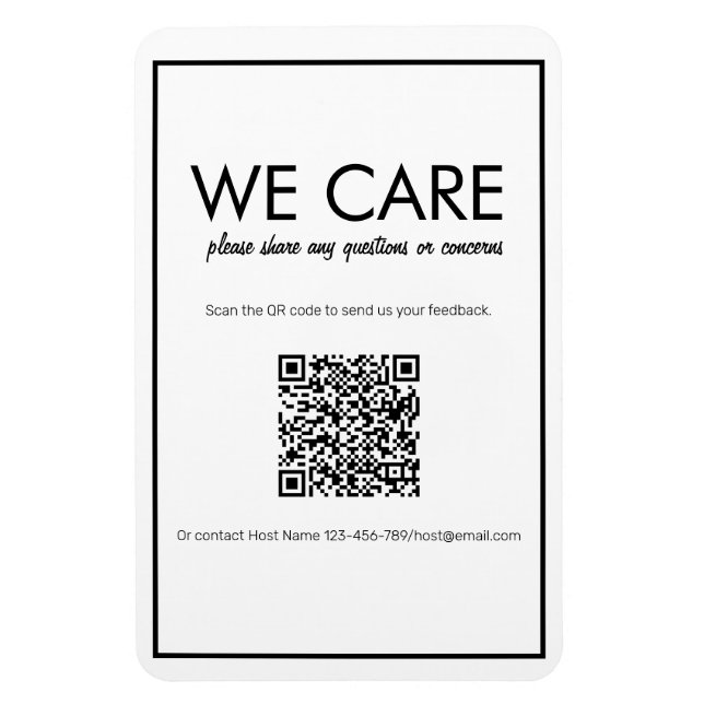 Magnet Flexible Magnat d'évaluation de code QR blanc moderne (Vertical)
