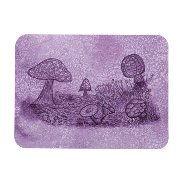Magnet Flexible Magnat du rectangle de prairie de champignons (Horizontal)
