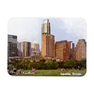 Magnet Flexible Magnifique Austin Texas Skyline Voyage