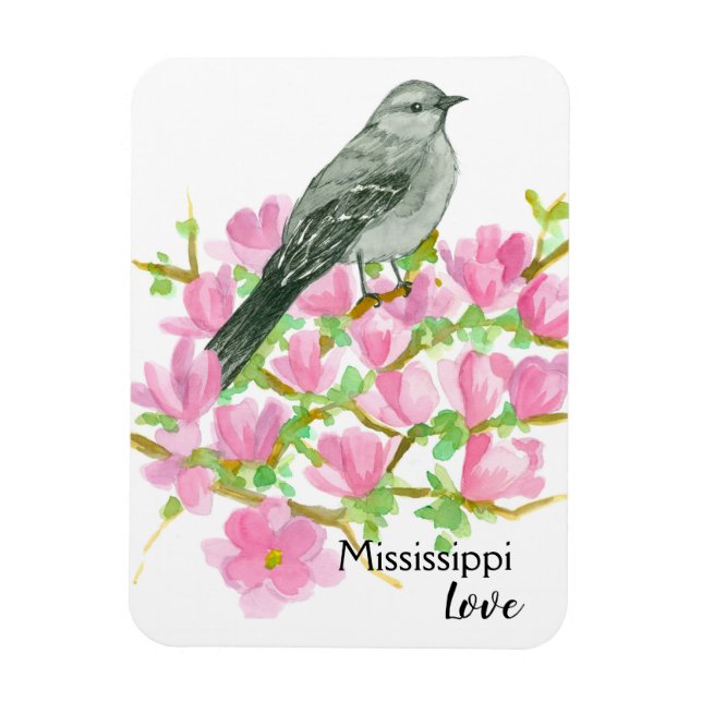 Magnet Flexible Magnolia Mississippi Love Mockingbird (Vertical)
