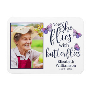 Magnet Flexible Maintenant, elle vole avec des papillons Memorial