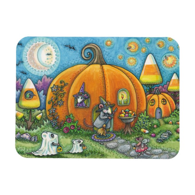 MAGNET FLEXIBLE MAISON DE SOURIS, TRICK OU TRAÎTRES HALLOWEEN MAGN (Horizontal)