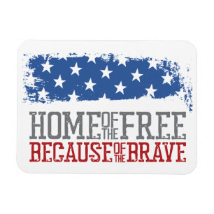 Magnet Flexible Maison des libres grâce aux braves drapeau américa