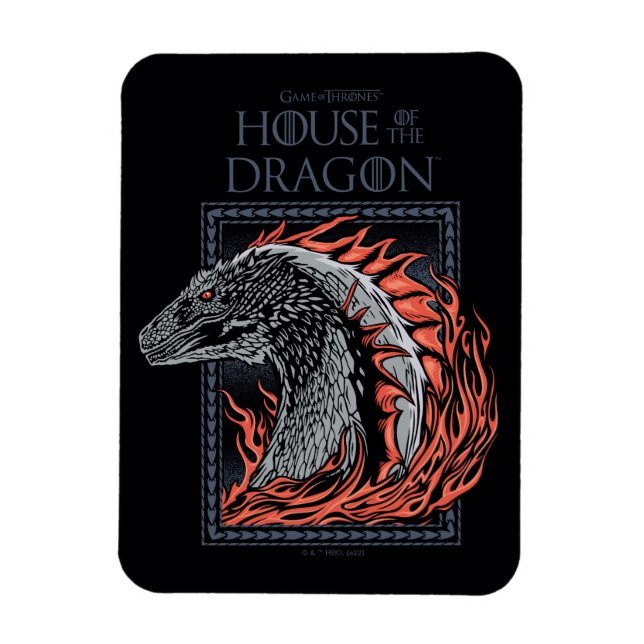 Magnet Flexible MAISON DU DRAGON | Profil de dragon en flammes (Vertical)