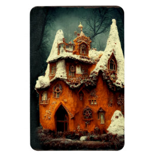 Magnet Flexible Maison en pain d'épices gothique hivernale