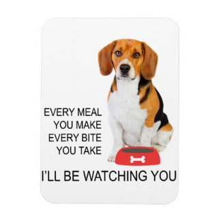 Magnet Flexible Maman beagle chaque repas que tu fais va regarder