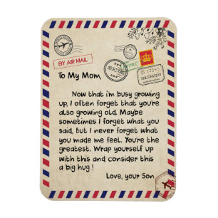 Magnet Flexible Maman Cadeaux   Lettre À Ma Mère Amour Du Fils