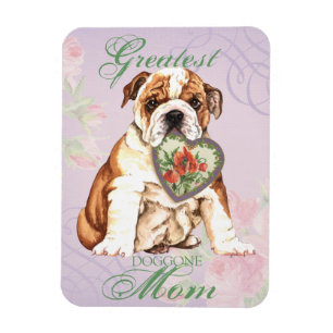 Magnet Flexible Maman de coeur de bouledogue
