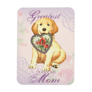 Magnet Flexible Maman de coeur de golden retriever