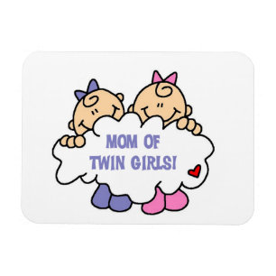 Magnet Flexible Maman de T-shirts et cadeaux Twin Girls