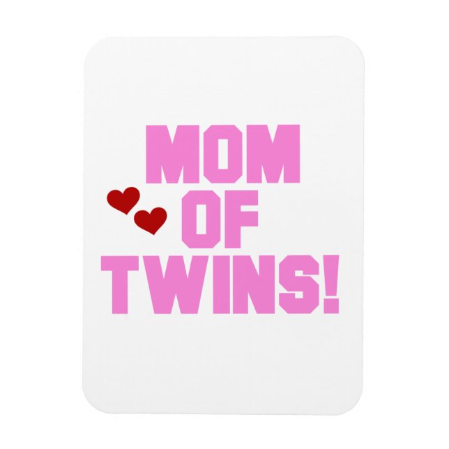 Magnet Flexible Maman de Twins Pink Texte Cadeaux (Vertical)